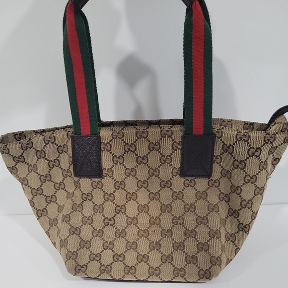 Authentic!! Gucci Sherry Line Canvas Tote Handbag - Picture 2 of 8